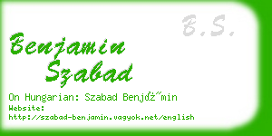 benjamin szabad business card